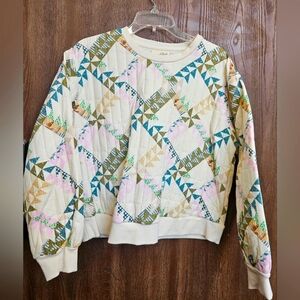 NWOT, Universal Thread quilt muli colored crew neck sweater, Large